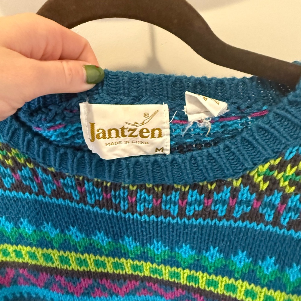 Vintage Jantzen Multicolor Striped Women's Sweater - Picture 3 of 4